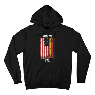 Patriotic Vintage German American Flag Guten Tag YAll Tall Hoodie