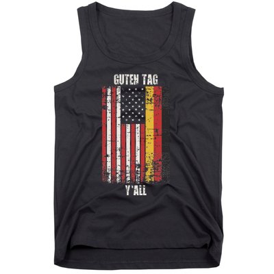 Patriotic Vintage German American Flag Guten Tag YAll Tank Top