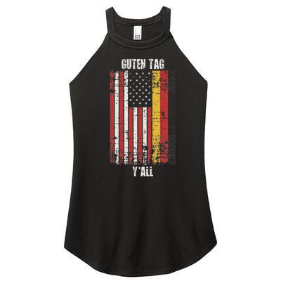 Patriotic Vintage German American Flag Guten Tag YAll Women's Perfect Tri Rocker Tank