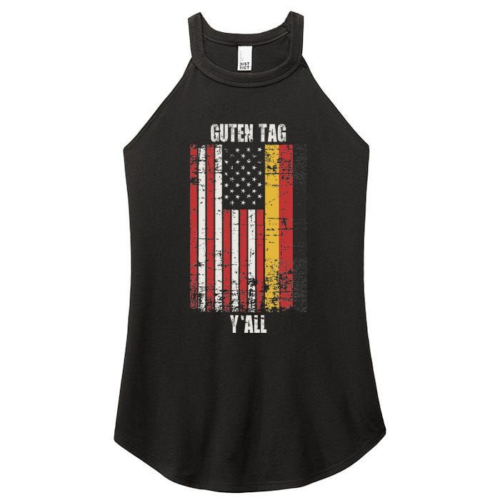 Patriotic Vintage German American Flag Guten Tag YAll Women's Perfect Tri Rocker Tank