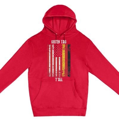 Patriotic Vintage German American Flag Guten Tag YAll Premium Pullover Hoodie