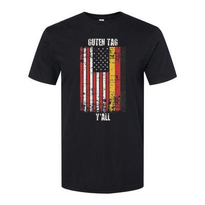 Patriotic Vintage German American Flag Guten Tag YAll Softstyle CVC T-Shirt