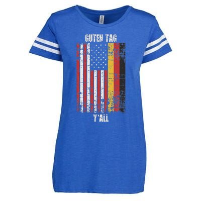 Patriotic Vintage German American Flag Guten Tag YAll Enza Ladies Jersey Football T-Shirt