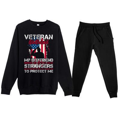 Proud Veteran Girlfriend Premium Crewneck Sweatsuit Set