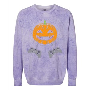 Pumpkin Video Game Controller Gamer Colorblast Crewneck Sweatshirt