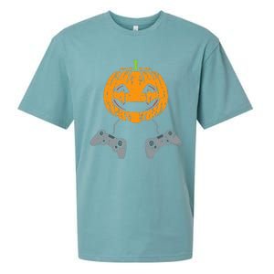 Pumpkin Video Game Controller Gamer Sueded Cloud Jersey T-Shirt