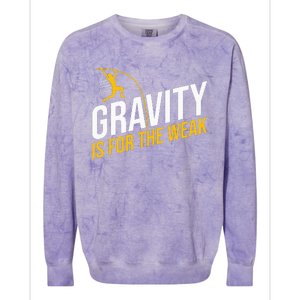 Pole Vaulting Gravity Is For The Weak Pole Vault Colorblast Crewneck Sweatshirt