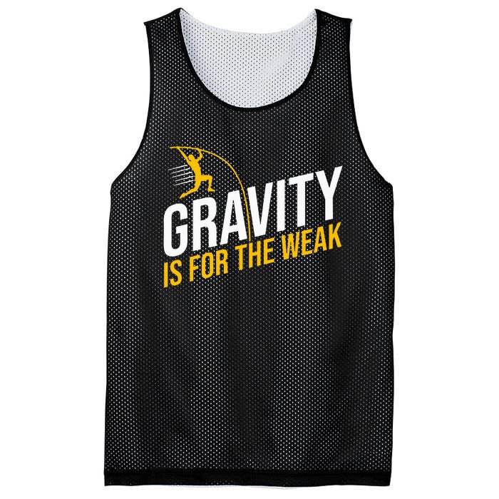 Pole Vaulting Gravity Is For The Weak Pole Vault Mesh Reversible Basketball Jersey Tank