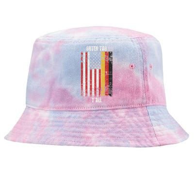 Patriotic Vintage German American Flag Guten Tag YAll Tie-Dyed Bucket Hat