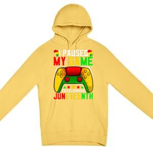 Paused Video Game Black History Month Juneteenth Gamer Cool Gift Premium Pullover Hoodie