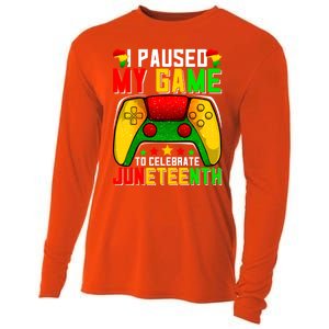 Paused Video Game Black History Month Juneteenth Gamer Cool Gift Cooling Performance Long Sleeve Crew