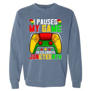 Paused Video Game Black History Month Juneteenth Gamer Cool Gift Garment-Dyed Sweatshirt