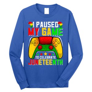 Paused Video Game Black History Month Juneteenth Gamer Cool Gift Long Sleeve Shirt