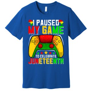 Paused Video Game Black History Month Juneteenth Gamer Cool Gift Premium T-Shirt