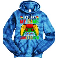 Paused Video Game Black History Month Juneteenth Gamer Cool Gift Tie Dye Hoodie