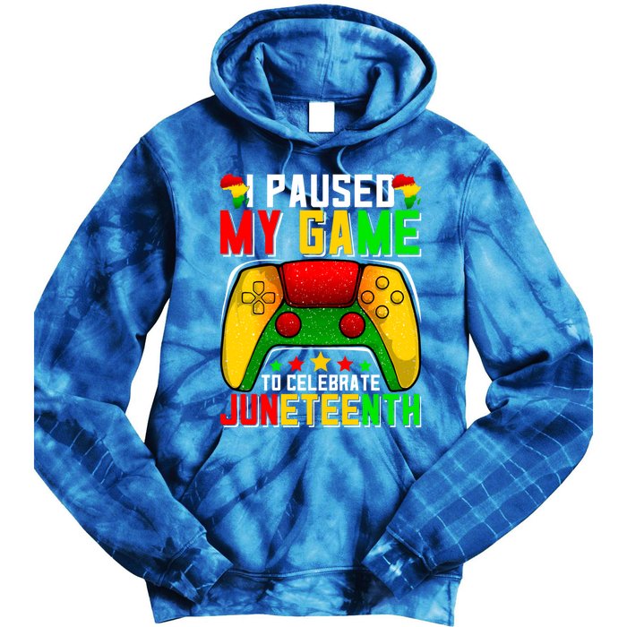 Paused Video Game Black History Month Juneteenth Gamer Cool Gift Tie Dye Hoodie