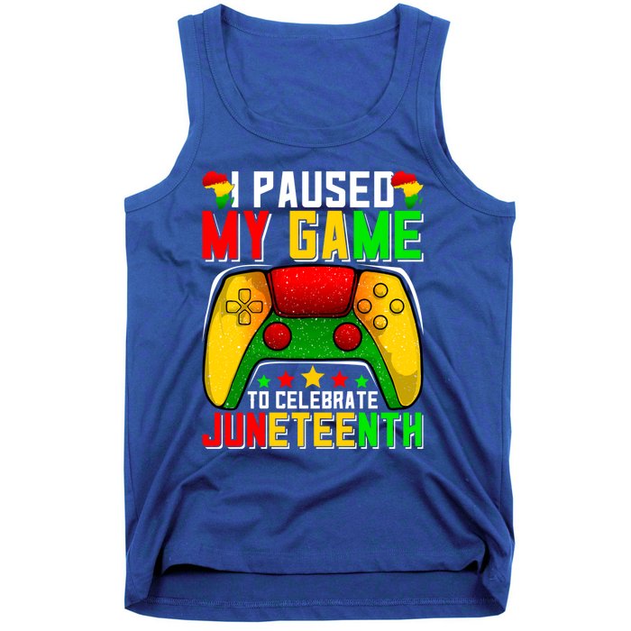 Paused Video Game Black History Month Juneteenth Gamer Cool Gift Tank Top