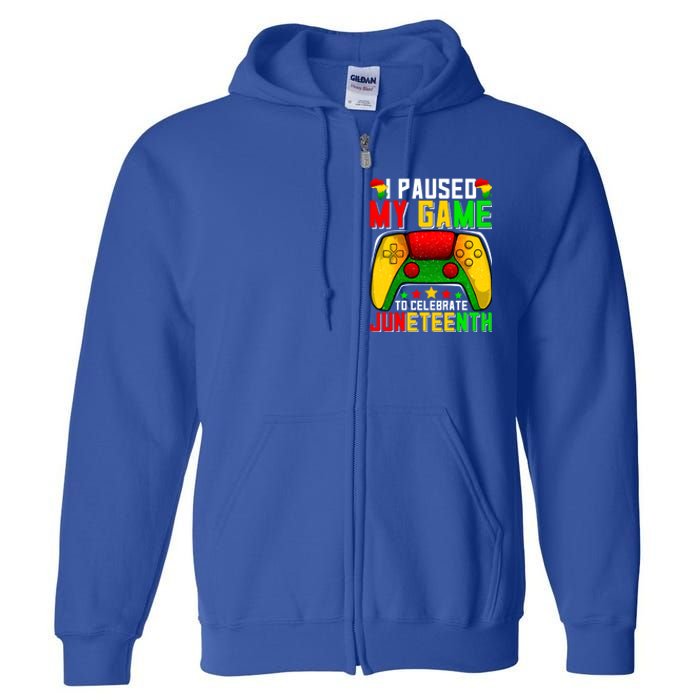 Paused Video Game Black History Month Juneteenth Gamer Cool Gift Full Zip Hoodie