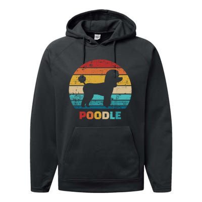 Poodle Vintage Gift Performance Fleece Hoodie