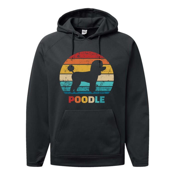 Poodle Vintage Gift Performance Fleece Hoodie