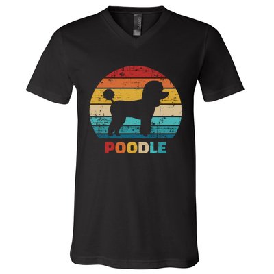 Poodle Vintage Gift V-Neck T-Shirt