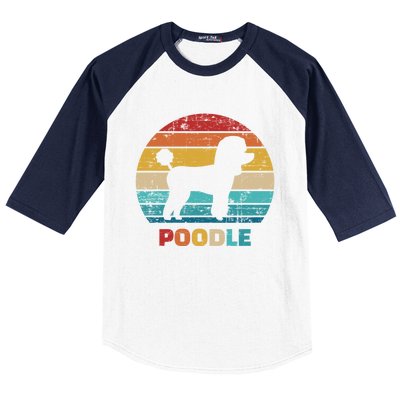 Poodle Vintage Gift Baseball Sleeve Shirt