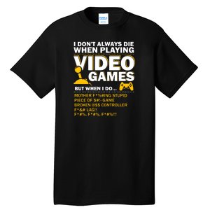 Playing Video Games Gamer Shirt Funny Gaming Console Gamer Tall T-Shirt