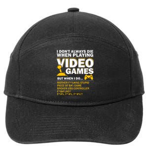 Playing Video Games Gamer Shirt Funny Gaming Console Gamer 7-Panel Snapback Hat