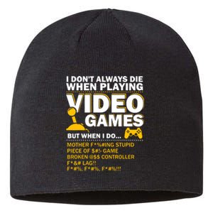 Playing Video Games Gamer Shirt Funny Gaming Console Gamer Sustainable Beanie