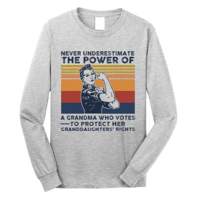 Powerful Voting Grandma Design Long Sleeve Shirt