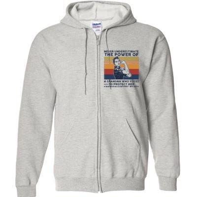 Powerful Voting Grandma Design Full Zip Hoodie