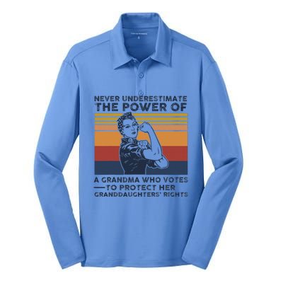 Powerful Voting Grandma Design Silk Touch Performance Long Sleeve Polo