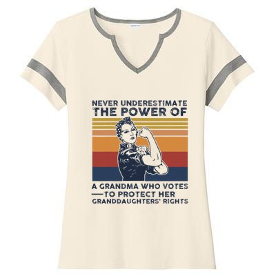 Powerful Voting Grandma Design Ladies Halftime Notch Neck Tee