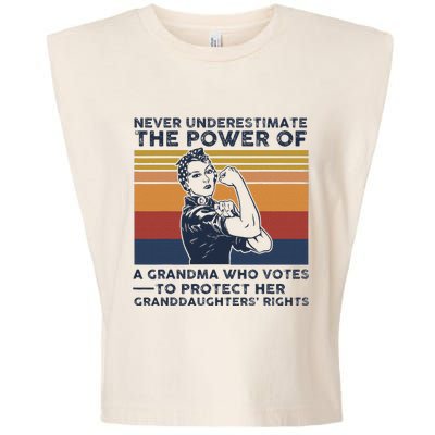 Powerful Voting Grandma Design Garment-Dyed Women's Muscle Tee