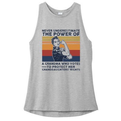 Powerful Voting Grandma Design Ladies PosiCharge Tri-Blend Wicking Tank