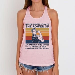 Powerful Voting Grandma Design Women's Knotted Racerback Tank