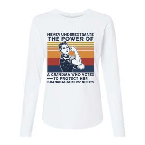 Powerful Voting Grandma Design Womens Cotton Relaxed Long Sleeve T-Shirt