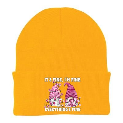 Pink Valentine Gnomes Its Fine Im Fine Everythings Fine Knit Cap Winter Beanie