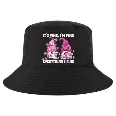 Pink Valentine Gnomes Its Fine Im Fine Everythings Fine Cool Comfort Performance Bucket Hat