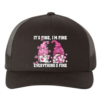 Pink Valentine Gnomes Its Fine Im Fine Everythings Fine Yupoong Adult 5-Panel Trucker Hat