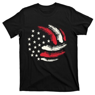 Patriotic Volleyball Gift Volleyball Team American Flag T-Shirt