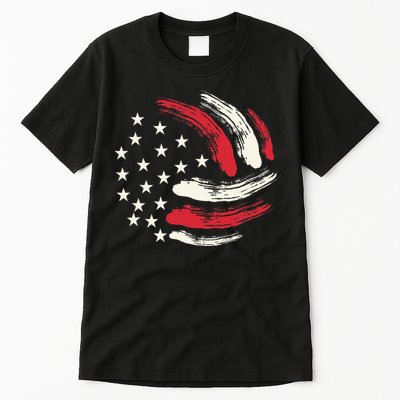 Patriotic Volleyball Gift Volleyball Team American Flag Tall T-Shirt