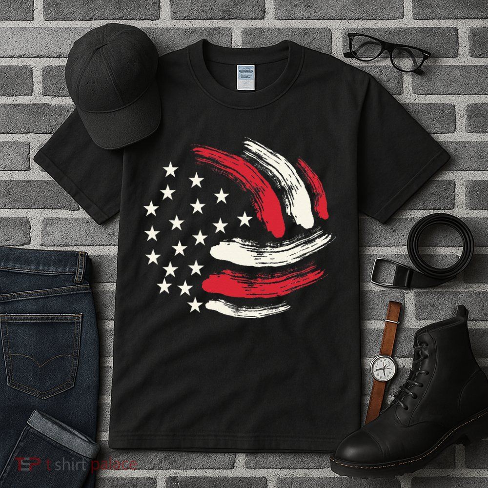 Patriotic Volleyball Gift Volleyball Team American Flag Tall T-Shirt