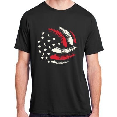 Patriotic Volleyball Gift Volleyball Team American Flag Adult ChromaSoft Performance T-Shirt