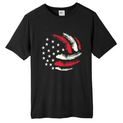 Patriotic Volleyball Gift Volleyball Team American Flag Tall Fusion ChromaSoft Performance T-Shirt