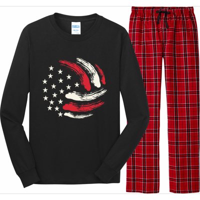 Patriotic Volleyball Gift Volleyball Team American Flag Long Sleeve Pajama Set