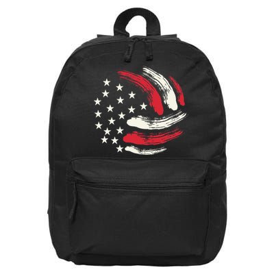 Patriotic Volleyball Gift Volleyball Team American Flag 16 in Basic Backpack