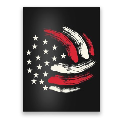Patriotic Volleyball Gift Volleyball Team American Flag Poster