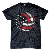 Patriotic Volleyball Gift Volleyball Team American Flag Tie-Dye T-Shirt