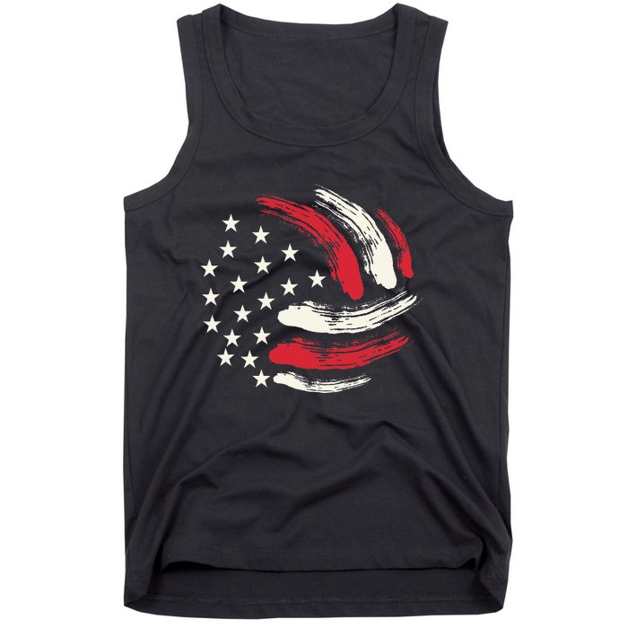 Patriotic Volleyball Gift Volleyball Team American Flag Tank Top